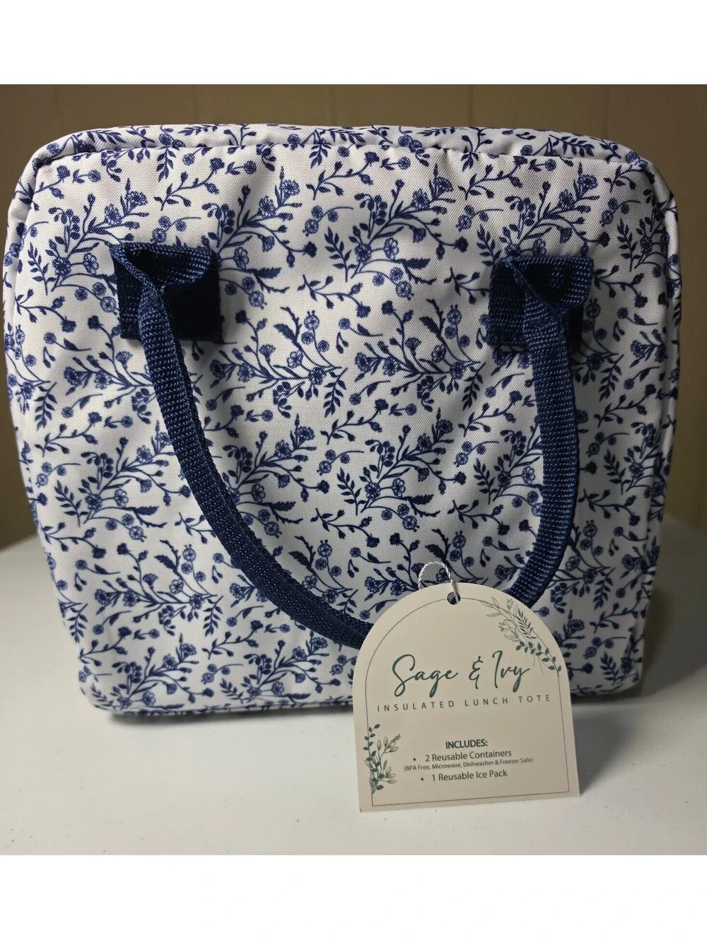 Sage & Ivy Insulated Lunch Tote with Reusable Containers and Ice Pack